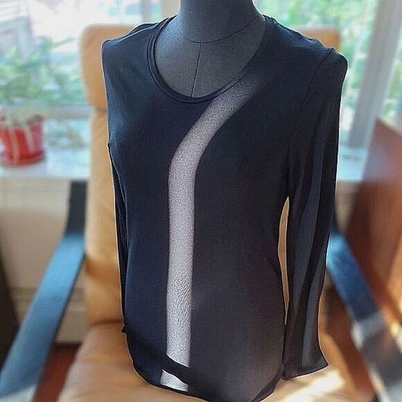 Banana Republic black modal long sleeve longline t-shirt - Picture 2 of 12